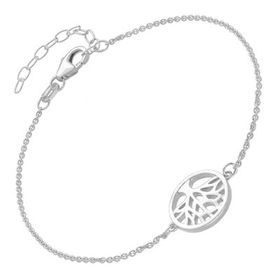 trendor Schmuck Mädchen-Armband mit Lebensbaum 925 Silber 15809