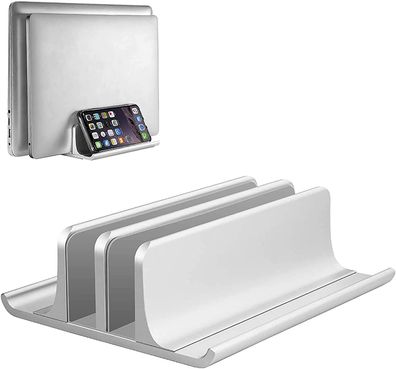 Doppelt Vertikaler Laptop Ständer, Aluminium Verstellbarer Notebook Ständer