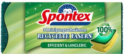 Spontex Reinigungsschwamm Scheuerschwamm Recycelte Fasern 3er Pack