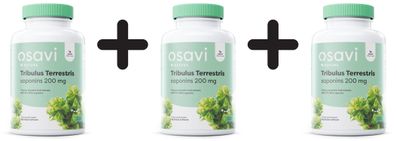 3 x Osavi Tribulus Terrestris, Saponins 200mg - 180 vegan caps