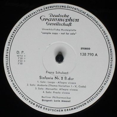 Deutsche Grammophon 138 790 - Symphonien Nr. 2 Und Nr. 3
