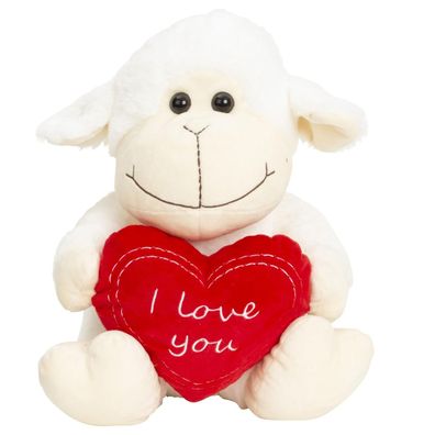 Schaf mit Herz Aufschrift I love you 30 cm Kuscheltier Plüschtier