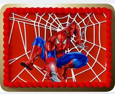 Essbar Spiderman Marvel Torten-Bild-Aufleger-Deko Geburtstag Avenger + TEXT