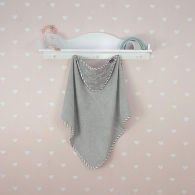 Puckdaddy Kapuzenhandtuch Greta 103x106cm Baby-Handtuch mit Anker Motiv in Grau
