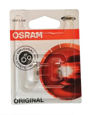 2 x OSRAM T5 Glassockellampe 12V 1,2W W2x4,6d Anzeigenbeleuchtung Lampe