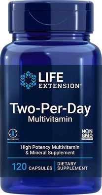 Life Extension, Multivitamin 2-pro-Tag (Two-per-Day), 120 Kapseln