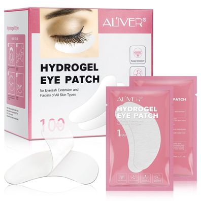 Augenpads Wimpernverlängerung Augen Hydrogel Eyepads fusselfrei 100 Paar Box