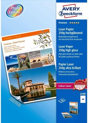 AVERY Zweckform 2498 Premium Colour Laser Papier (A4, beidseitig beschichtet, ...