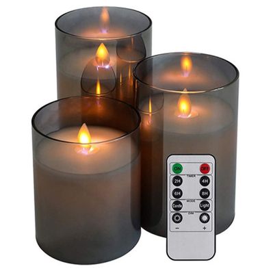 Flammenlose Kerzen, die mit Fernbedienung flackern, batteriebetriebene Kerzen,