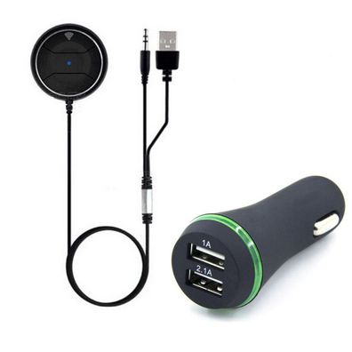 Bluetooth Receiver Car Kit mit USB-Autoladegerät mit 2 Anschlüssen und