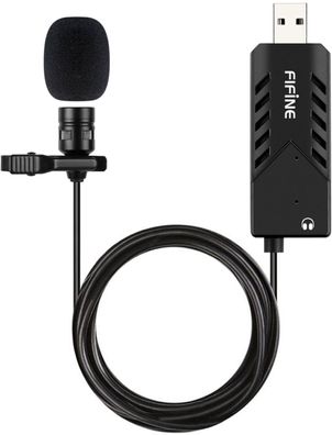 USB Lavalier Ansteckmikrofon, Clip-on Nierenkondensator Computer Mikrofon Plug and P
