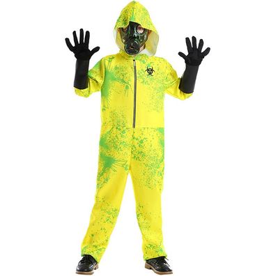 Kinder Halloween Overall Zombie Jumpsuit 3er Bodysuit Anti Strahlung Cosplay Kostüm