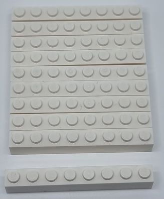 LEGO Nr.300801 Brick Grundbaustein 1x8 weiß / 10 Stück