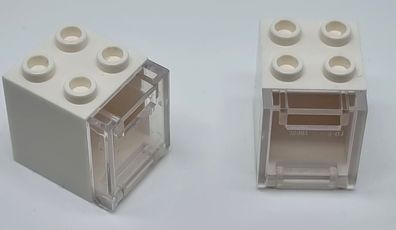LEGO Kühlschrank, Ofen, Nr.434501 Mailbox 2x2x2 weiß Nr.6499105 Front / 2 Stück