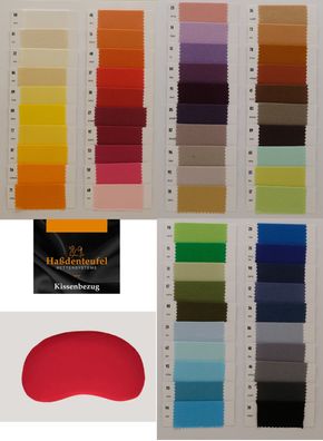 Kissenbezug Tempur Sonata und Curve S / M mit Reißverschluss 60 Farben 250 g/ m²