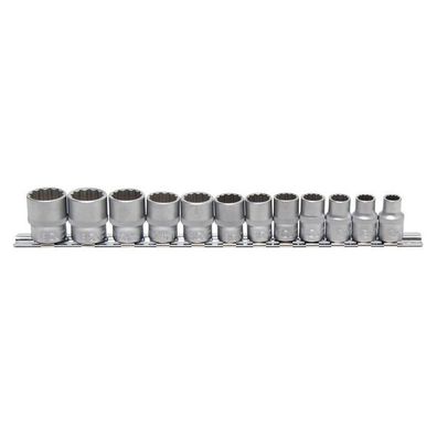 Steckschlüssel-Einsatz-Set, 10 (3/8), 12-kant, 8 - 19 mm, 12-tlg.