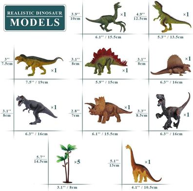 Dinosaurier Spielzeugfigur mit Aktivität Spielmatte & Bäume, pädagogisch