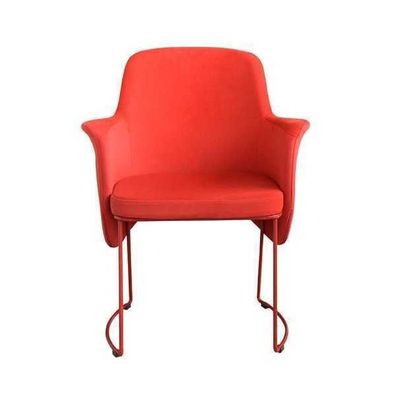 Modern Esszimmerstuhl Stuhl Küchenstuhl Sessel Sitzer Stoff Modern Holz Rot