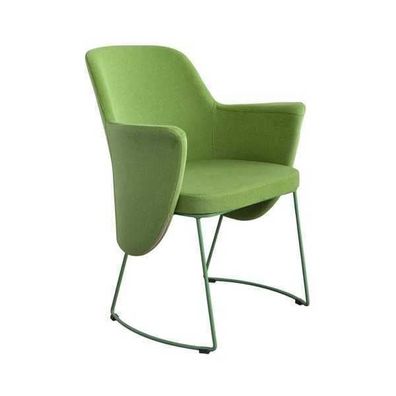 Esszimmerstuhl Stuhl Küchenstuhl Sessel Sitzer Stoff Modern Holz Grün neu