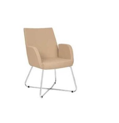Design Stuhl Lehnstuhl Polster Stühle Luxus Textil Sessel Beige Burostuhl