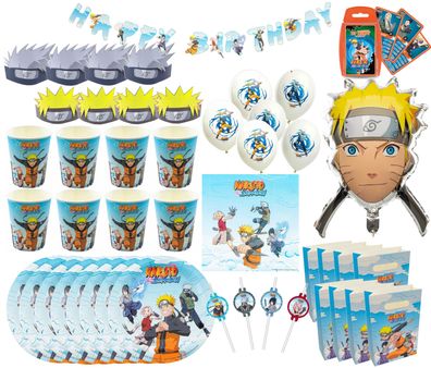 Naruto - Kindergeburtstags-Set (69-teilig) Teller Becher Dekoration Geburtstag