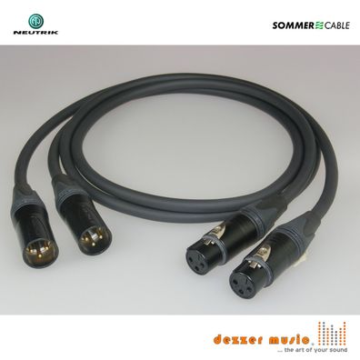 2x 0,5m sym XLR Kabel Carbokab Neutrik Goldstecker Sommer Cable 3pol....1 + + + +