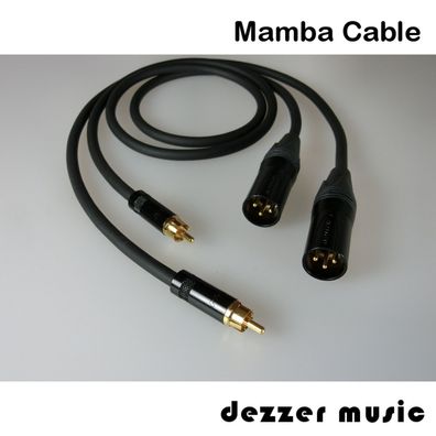 2x 3m Adapterkabel Dynamic/ Mamba Cable/ XLR Cinch male 3,00/ dmc