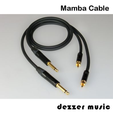 2x 10m Adapterkabel Dynamic / MambaCable/6,3 Klinke Cinch... dmc