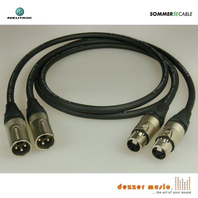 2x 0,3m sym XLR Kabel -Carbokab Neutrik XX- Sommer Cable 3pol... High End.. klar + +