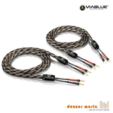 ViaBlue 2x 3,00m SC-2 Single Wire Crimped Highend Lautsprecherkabel Ader Premium