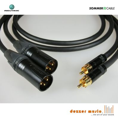 2x 10m Adapterkabel Galileo Neutrik Gold/ XLR male Cinch / Sommer Cable 10,0m TOP