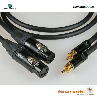 2x 1m Adapterkabel Galileo Neutrik Gold/ XLR female Cinch / Sommer Cable 1,00 T
