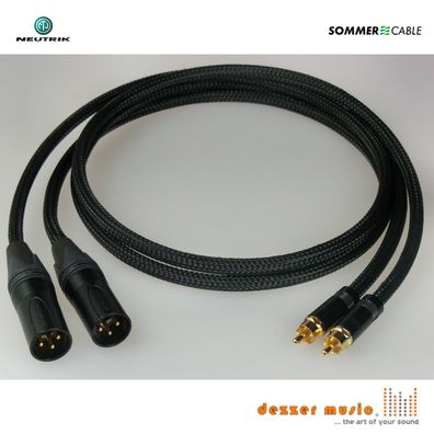 2x 0,3m Adapterkabel ALBEDO Schwarz XLR Cinch male Sommer Cable / High End