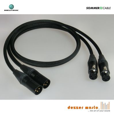 2x 7m sym XLR Kabel ALBEDO Schwarz Gold 3pol Sommer Cable High End... Premium