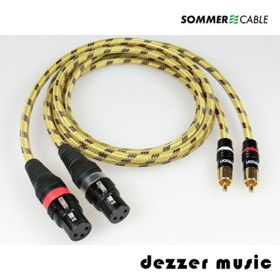 2x 8m Adapterkabel Classique H Gold / Sommer Cable / XLR Cinch female/ High End