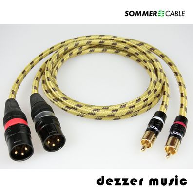 2x 4m Adapterkabel Classique H Gold/ Sommer Cable 4,00/ XLR Cinch male/ High End