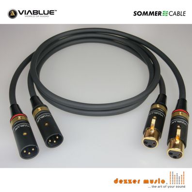 2x 0,75m XLR Kabel Carbokab ViaBlue T6s Sommer Cable Gold / High End