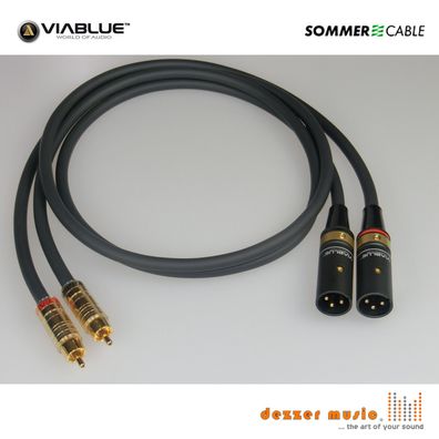 2x 0,5m Adapterkabel Carbokab Viablue- Sommer Cable XLR male Cinch.. High End