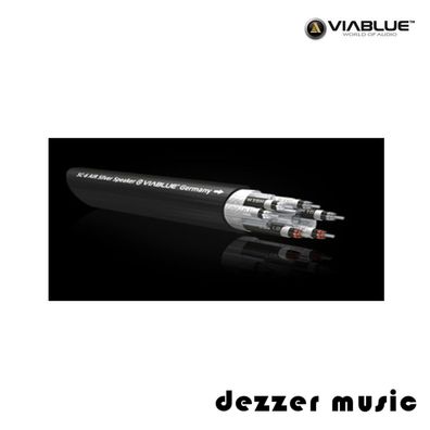 ViaBlue 2x 2,50m SC-6 Air Single-Wire Lautsprecherkabel mit Flag Gewebeschlauch
