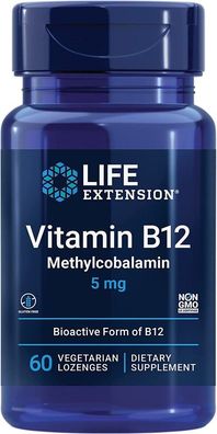 Life Extension, Vitamin B12 (Methylcobalamin), 5mg, 60 vegetarische Lutschtabletten