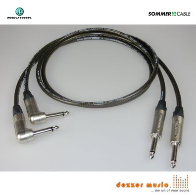 2x 3m Instrumentenkabel -SPIRIT XXL Neutrik- Sommer Cable Klinke 6,3 Winkel-ger
