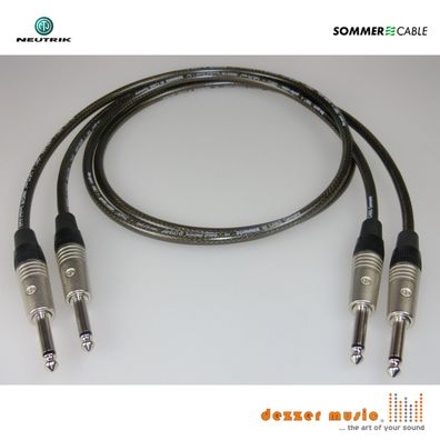 2x 3m Instrumentenkabel -SPIRIT XXL Neutrik C-Sommer Cable Klinke 6,3 gerade-ger
