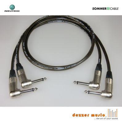 2x 0,3m Instrumentenkabel -SPIRIT XXL Neutrik-sommer Cable Klinke 6,3 Winkel-Win