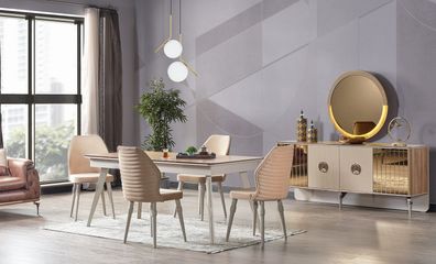 Design Esszimmer Komplett Esstisch + 6x Stühle Modern Möbel Holztisch Neu