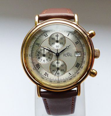Schöner Royal Swiss Chronograph Herren Armbanduhr Neuwertig