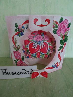 alte 3D Pop-Up Grußkarten Roccoco 90er Jahre Liebe Hochzeit