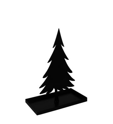 Dekobaum Elvor in einem Tablett stehend, Metall, schwarz, 30x16x40cm, von Kaheku