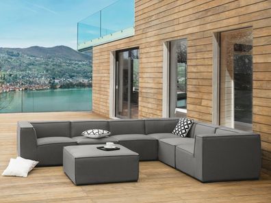 XXL Designer Lounge Amarillo Gartenmöbel Sofa Sitzgruppe Couch grau Terrasse