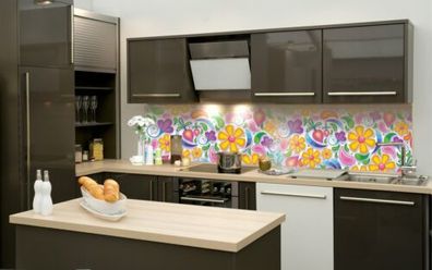 Küchenrückwand Hart PVC selbstklebend künstlerisch Popart Abstrakt KFS207