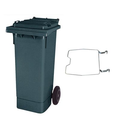 BRB Mülltonne MGB 80 Liter, mit Klemmring für Müllsäcke (grau)
